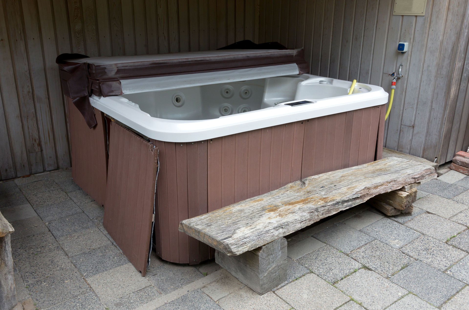Empty hot tub
